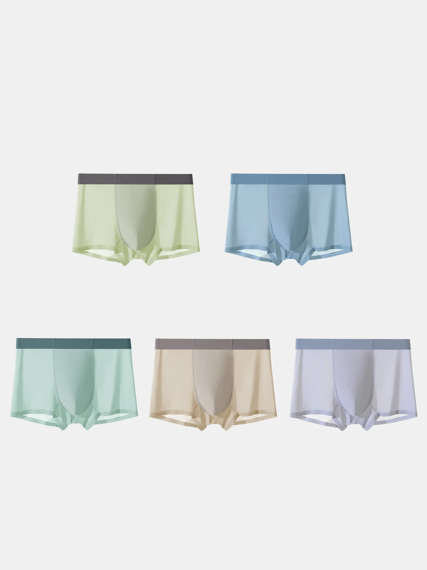 

5Pcs Men Summer Ice Silk Boxer Briefs, Ultra Thin Quick Dry Moisture Wicking Underwear, Soft Skin Friendly
