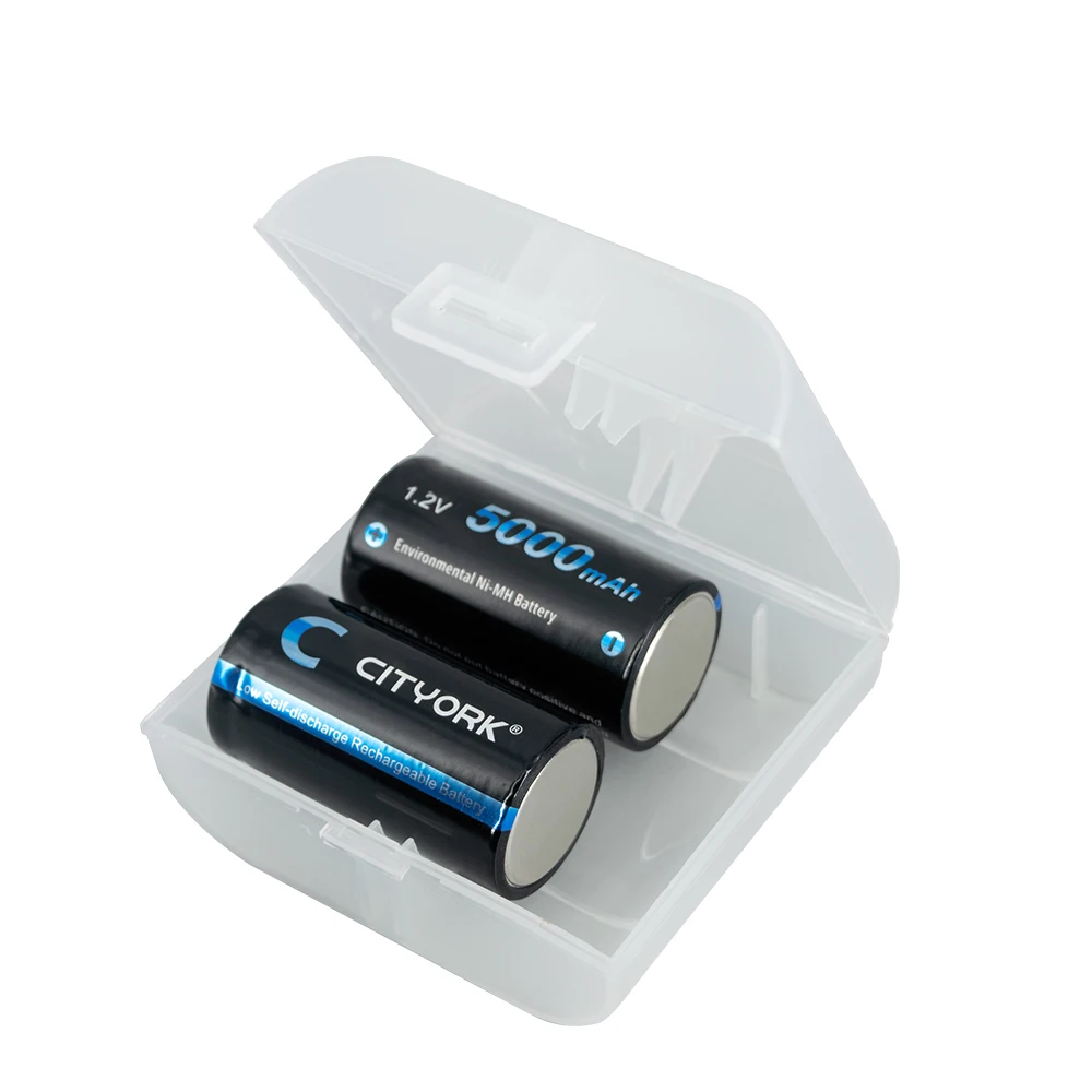 CITYORK 1.2V C Size Rechargeble Battery 5000mAh High Capacity R14 C Rechargeable Battery With LCD Charger for C D AA AAA 9V