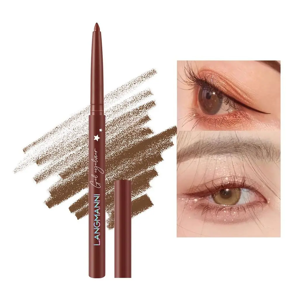 Eyeliner lisse et fin pour femmes, crayon gel résistant à l'eau, sans bavures, longue durée, sueur verde, cosmétique pour les yeux, maquillage