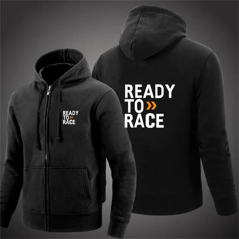 

Funny Ready to Race Hoodies Men Oversize Zipper Sweatshirt Autumn Loose Fashion Clothes Zip Up Hoodies Hip Hop Hoody