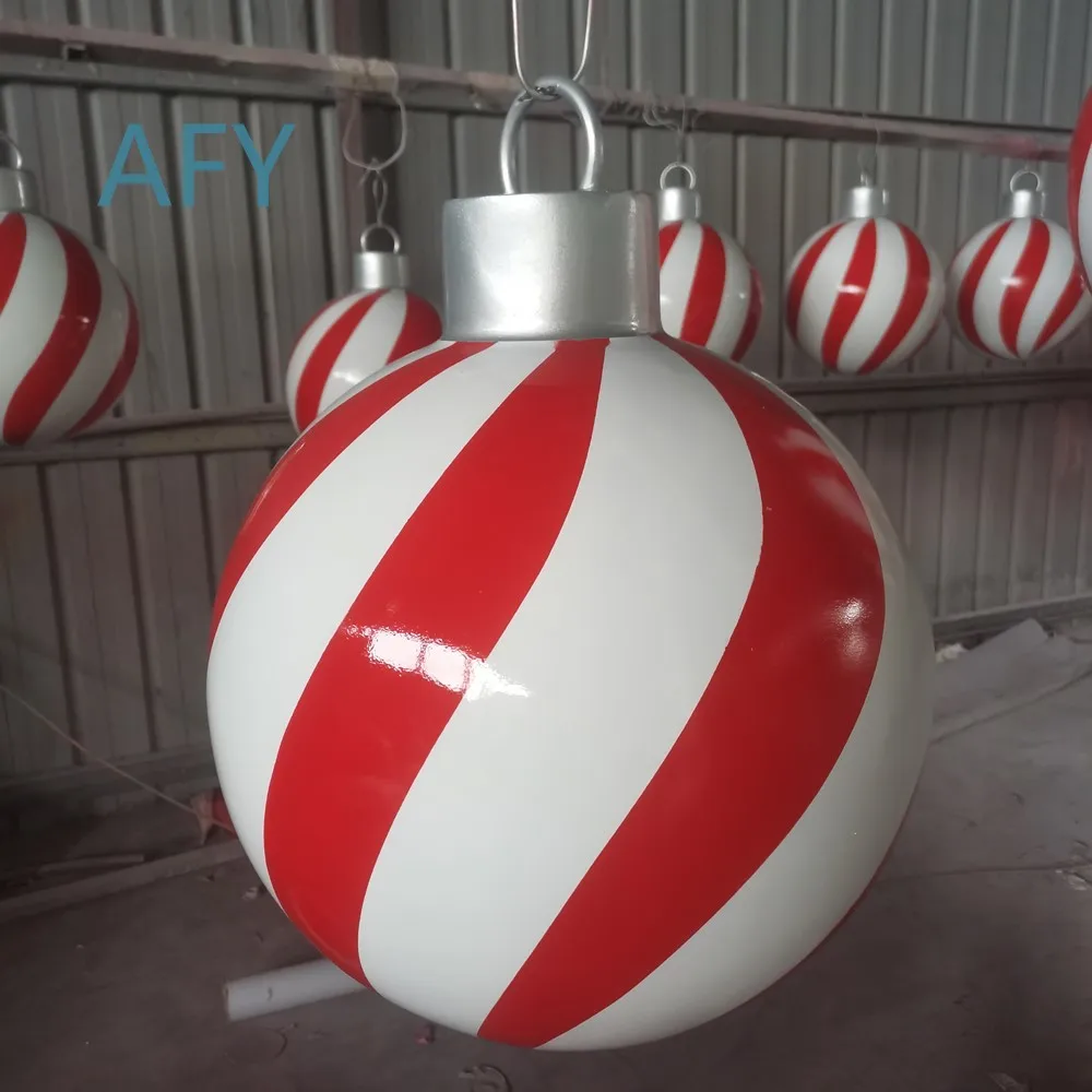 Life Size Christmas Ornaments for Indoor Outdoor Decorations Giant Colorful Resin Fiberglass Plastic Balls Holiday Tree Decor