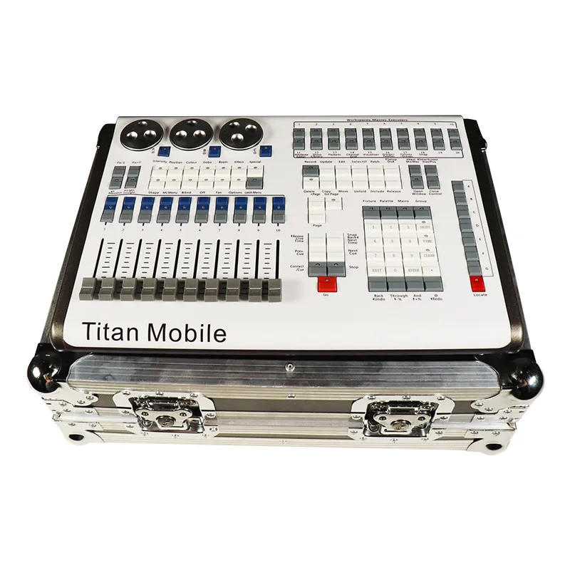 Titan Mobile Console Stage Lighting Controller DJ Disco Beam Spot Wash Strobe Moving Head Lighting Command Wing for Events