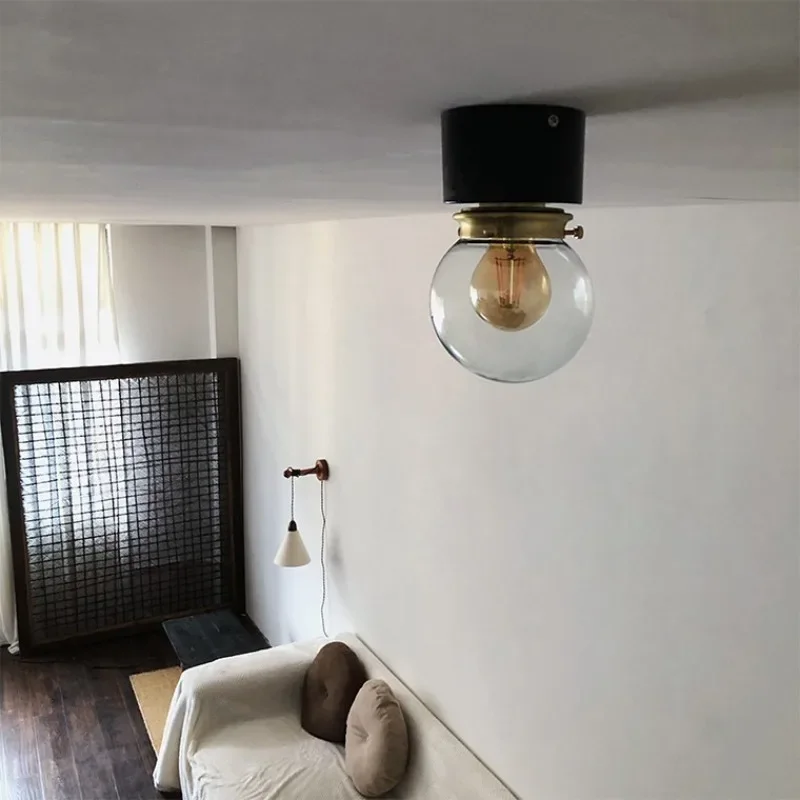 GHJUYIOL Entrance hallway ceiling light retro medieval glass personalized decoration corridor magic bean foyer cloakroom