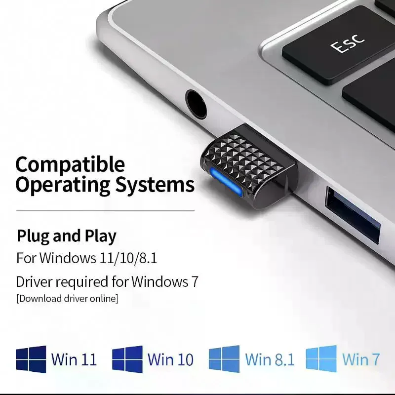 USB Bluetooth Adapter Bluetooth 5.4 Dongle For PC USB Bluetooth 5.4 Receiver BT Transmitter Adapter For Desktop Laptop Keyboard