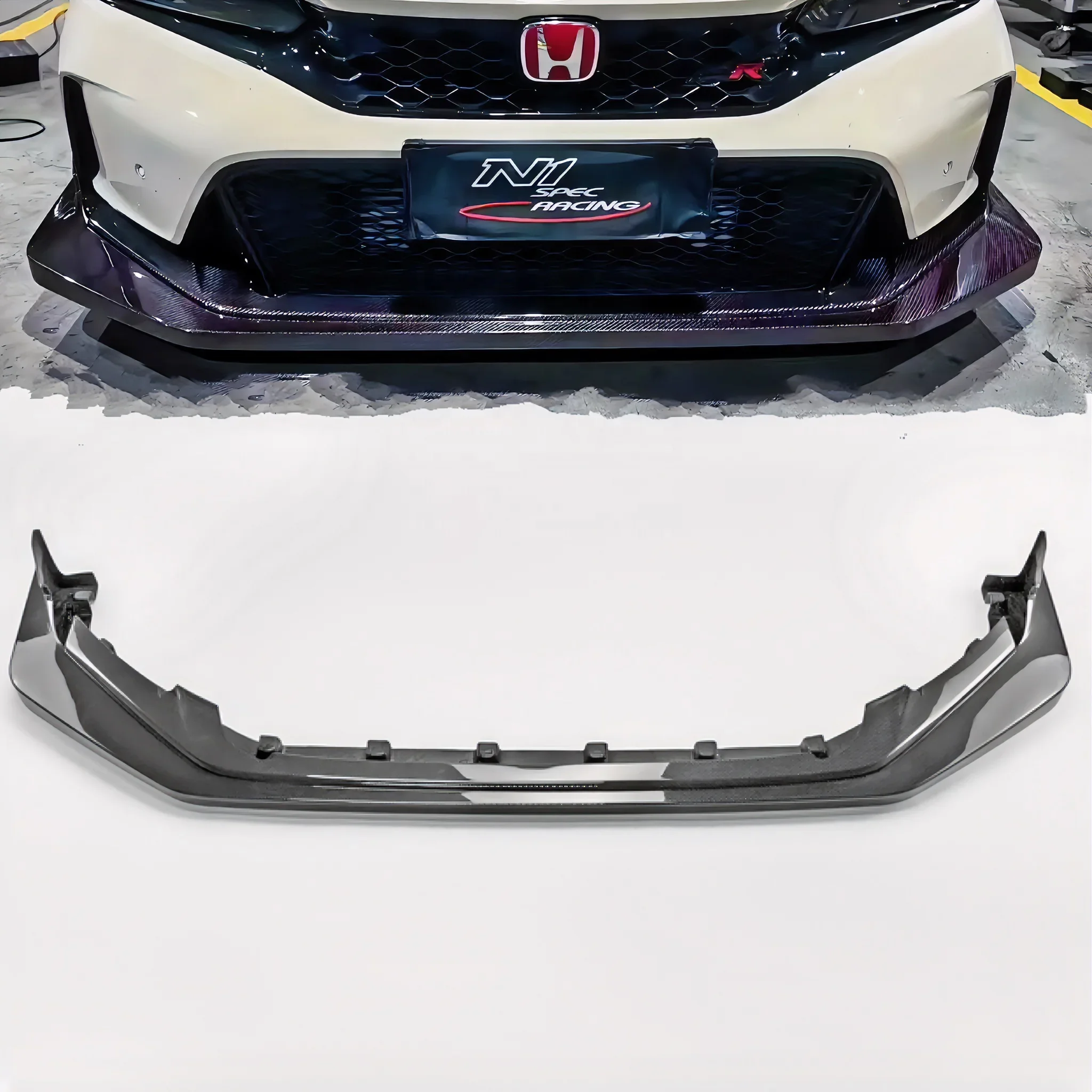 

Для Honda 11th Civic Тип R EPA тип передняя губа автомобильный бампер карбоновый спойлер для Civic FL5