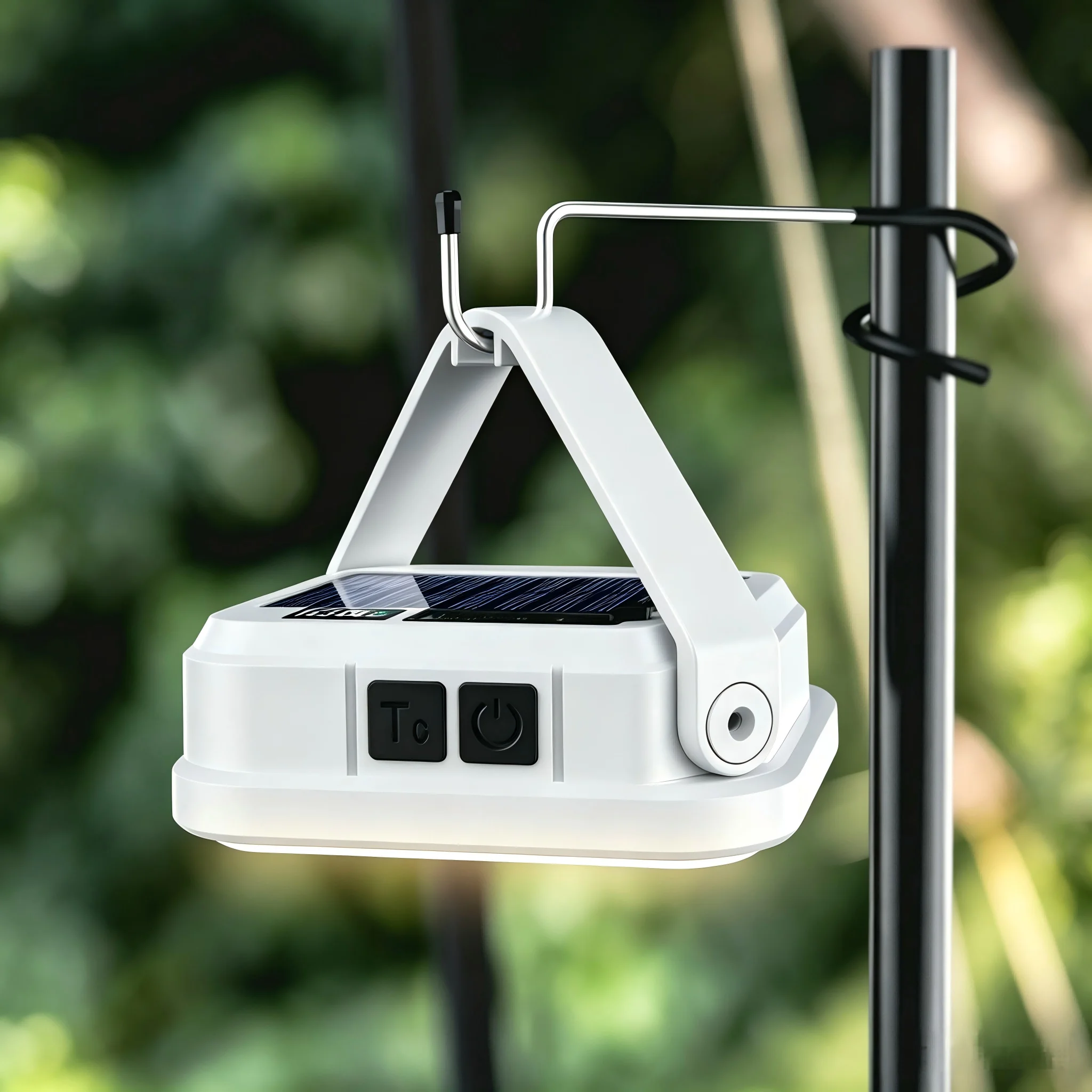 Portable LED Camping Lantern HD Battery Indicator Solar Powered & USB Rechargeable Emergency Tent Light For Hiking Outdoor