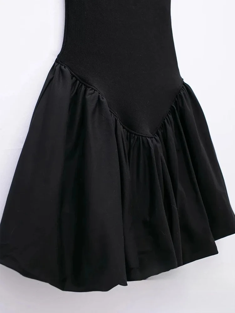 KONDALA Vintage Casual Chic Women Dress Solid Cami Short Draped Ball Gown New Vestidos Fashion 2024 Summer Mini Beach Dress