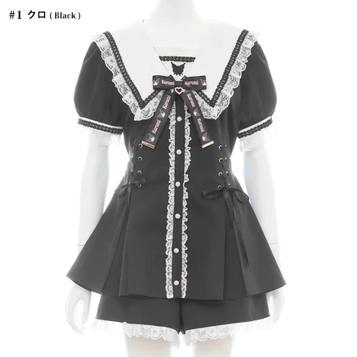 Sc Seemann Seemann Kragen bedruckte Fliege Kurzarm Shorts Damen zweiteiliges Set Sommer neue japanische Lolita Stil Mädchen Outfits