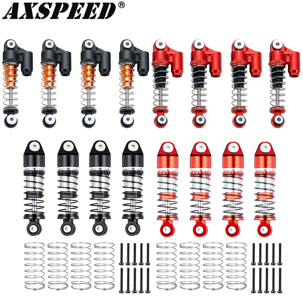 AXSPEED 4PCS Oil Shocks Absorber Aluminum Threaded Damper for 1/24 Axial SCX24 All Series RC Micro Crawler Car Accessories