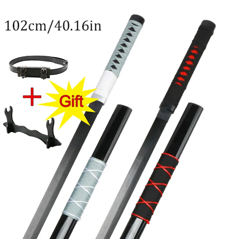

2026 New Anime Cosplay Bamboo Wood Toy Not Sharp Japanese Katana Gift Knife Holder And Belt
