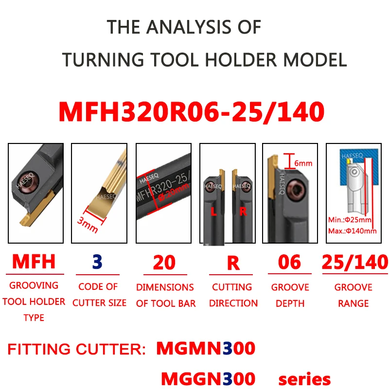 MFH MFHR MFHR216 MFHR220 MFHR325 MFHR320 MFHR420 MFHR425 Inner Hole End Face Groove Cutter Internal Lathe Grooving Tool Holder