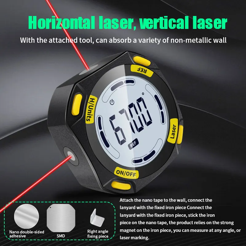 

Laser Digital Protractor Inclinometer Laser Level Ruler USB Chargable Inclinometer Magnetic Base Goniometer Magnet Tilt Tools