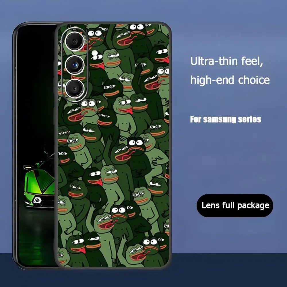 حزين بيبي الضفدع رسم حافظة هاتف رائعة لهاتف سامسونج جالاكسي S25 S24 S23 S22 S21 S20 Plus Ultra Note20 Soft Black #2