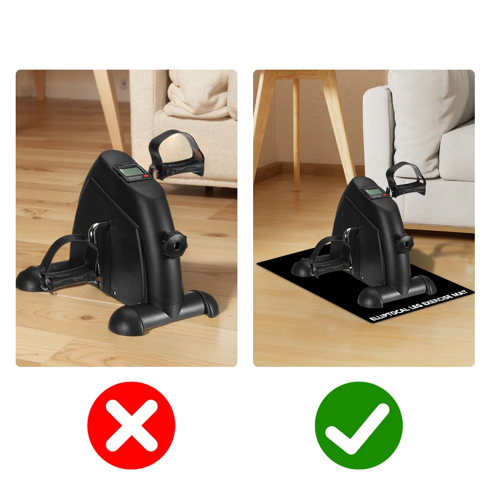 Ellipse Leg Exerciser Machine Mat Under Desk Elliptical Mat Protects The Floor Non-Slip Workout Mat for Exercise Equipment