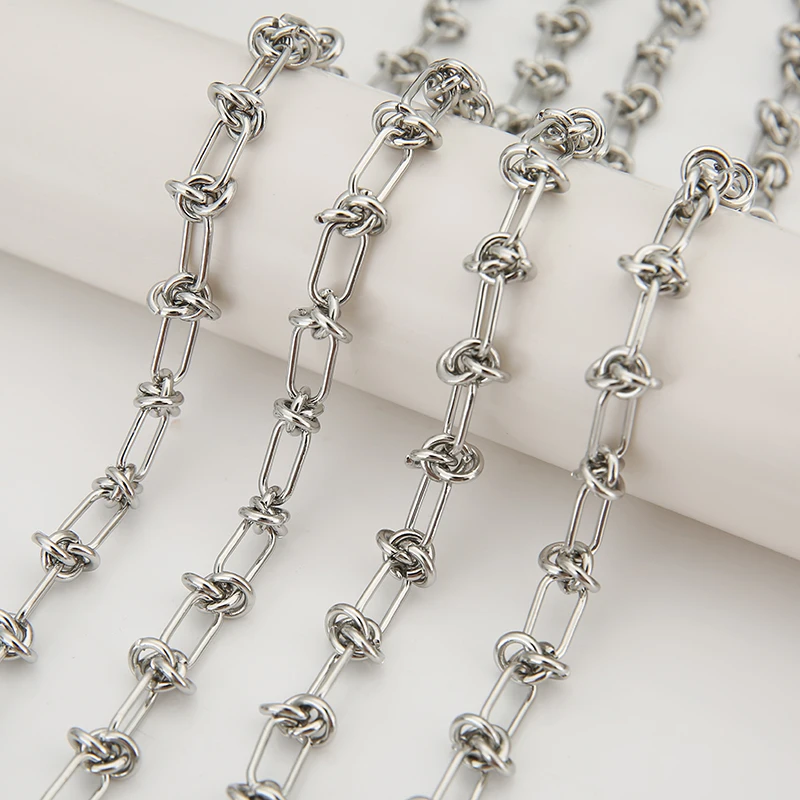 1 Meter Stainless Steel Tie A Knot Big Chain for Handmade Thick Large Chain DIY Jewelry Making Bracelet Necklace Jewelry Chain