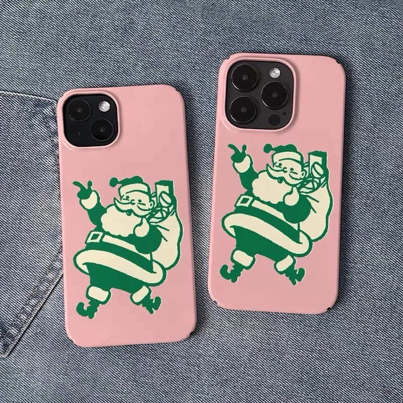 

Ins Pink Green Christmas Grandpa Case for IPHONE 17 16ProMax 15 14 13 12 11 PRO Plus Acrylic TPU Two in One Magnetic Phone Cases