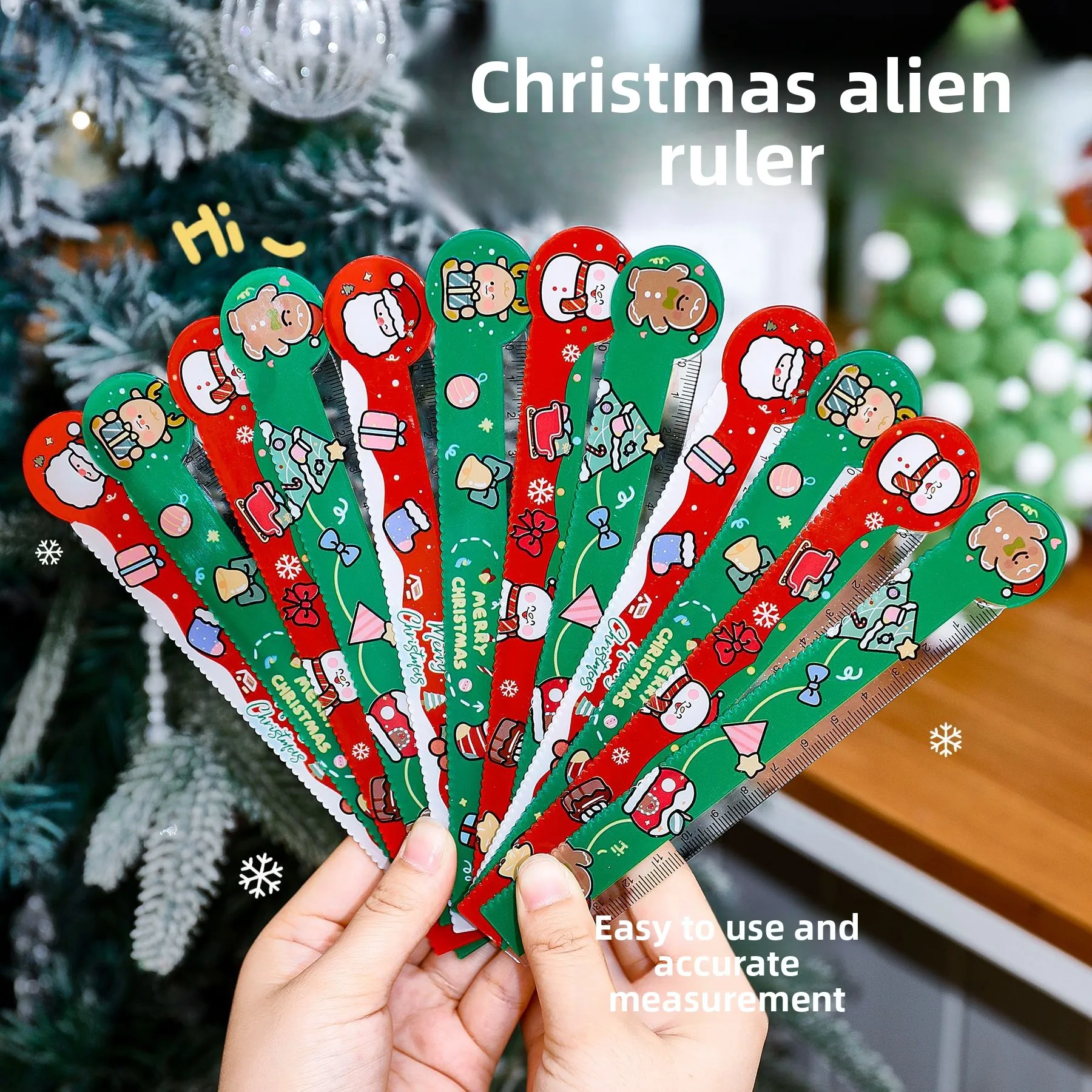 

12 шт., мультяшная рождественская линейка специальной формы, студенческая милая ценная волнистая линейка, рождественские обучающие канцелярские принадлежности, линейка, маленькие подарки