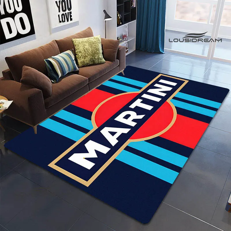 Martini logo printed carpet  living room bedroom beautiful carpet non-slip doormat photography props kawaii rug birthday gift