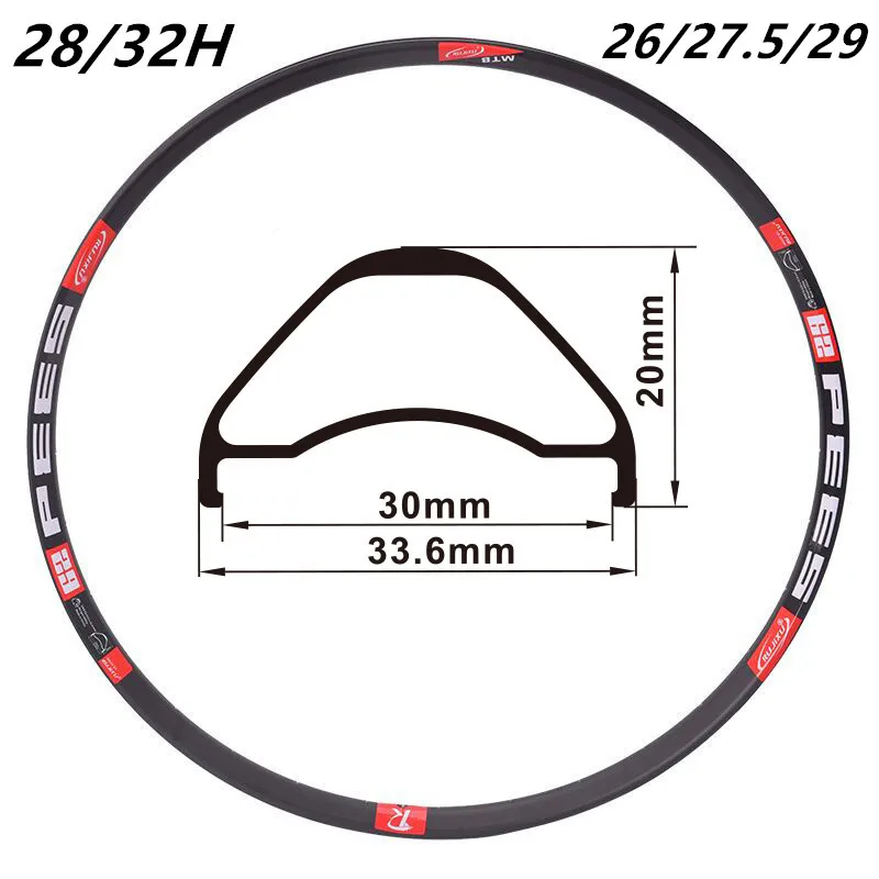 29inchrimwheel RUJIXU 1pc Rim 26 27.5 29 inch 28/32 Holes French Valve（6.5mm) MTB Bike Wheel Bicycle Parts (PER PIECE)29inch rim