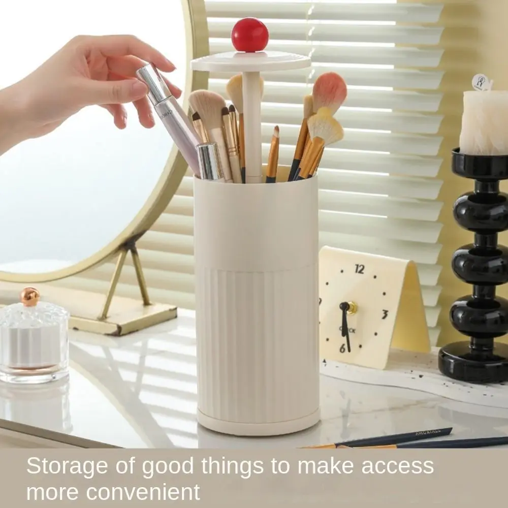 With Cover Cosmetics Storage Box Dustproof Automatic Lifting Makeup Brush Holder Plastic Easy To Take Makeup Tools Organizer