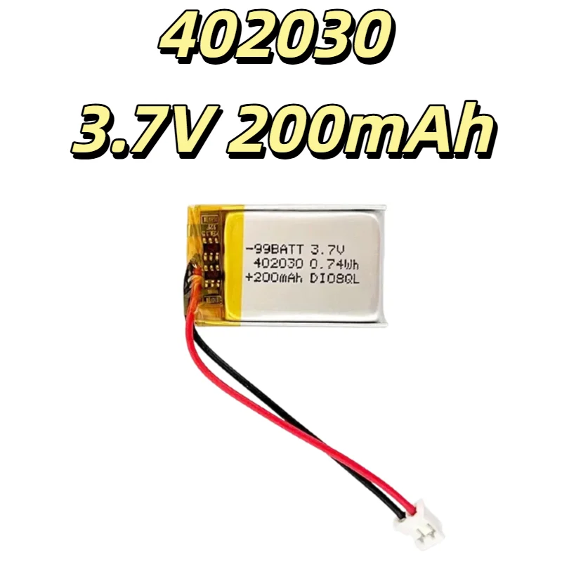

402030 042030 502030 Li-Polymer Battery 3.7V 200mAh Lithium Ion Cell for Bluetooth Headset Wireless Mouse Smart Wearable