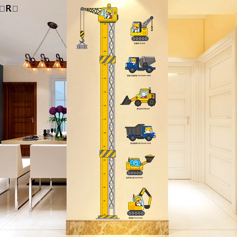 〔R〕Cartoon Animals Height Measure Wall Sticker Dinosaur Panda Wall Sticker For Kids Room Nursery Child Growth Ruler Growth Chart
