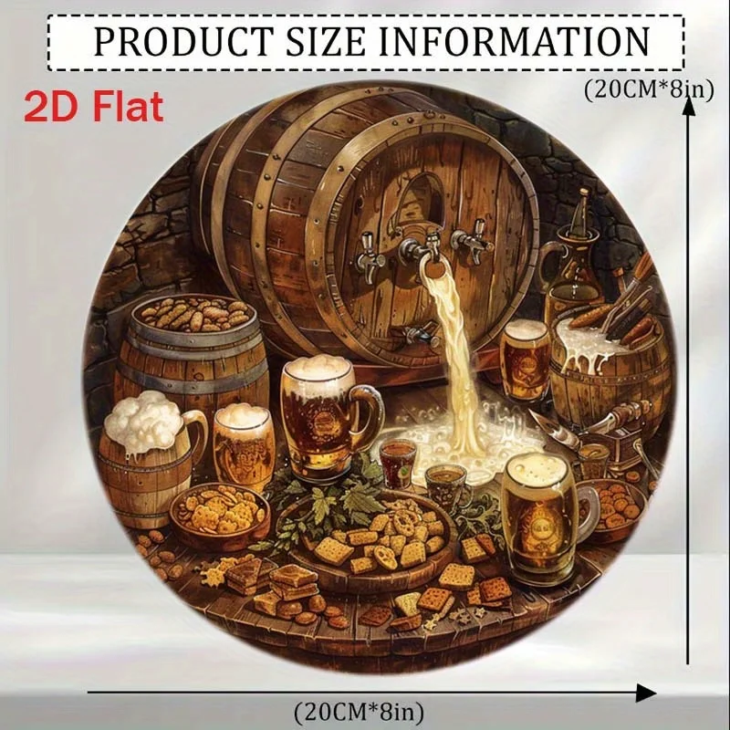 1Pc Round 2D Flat Aluminum Sign  Indoor Outdoor Wall Decor for Home Bar Cafe Garage Garden Halloween Christmas view 3
