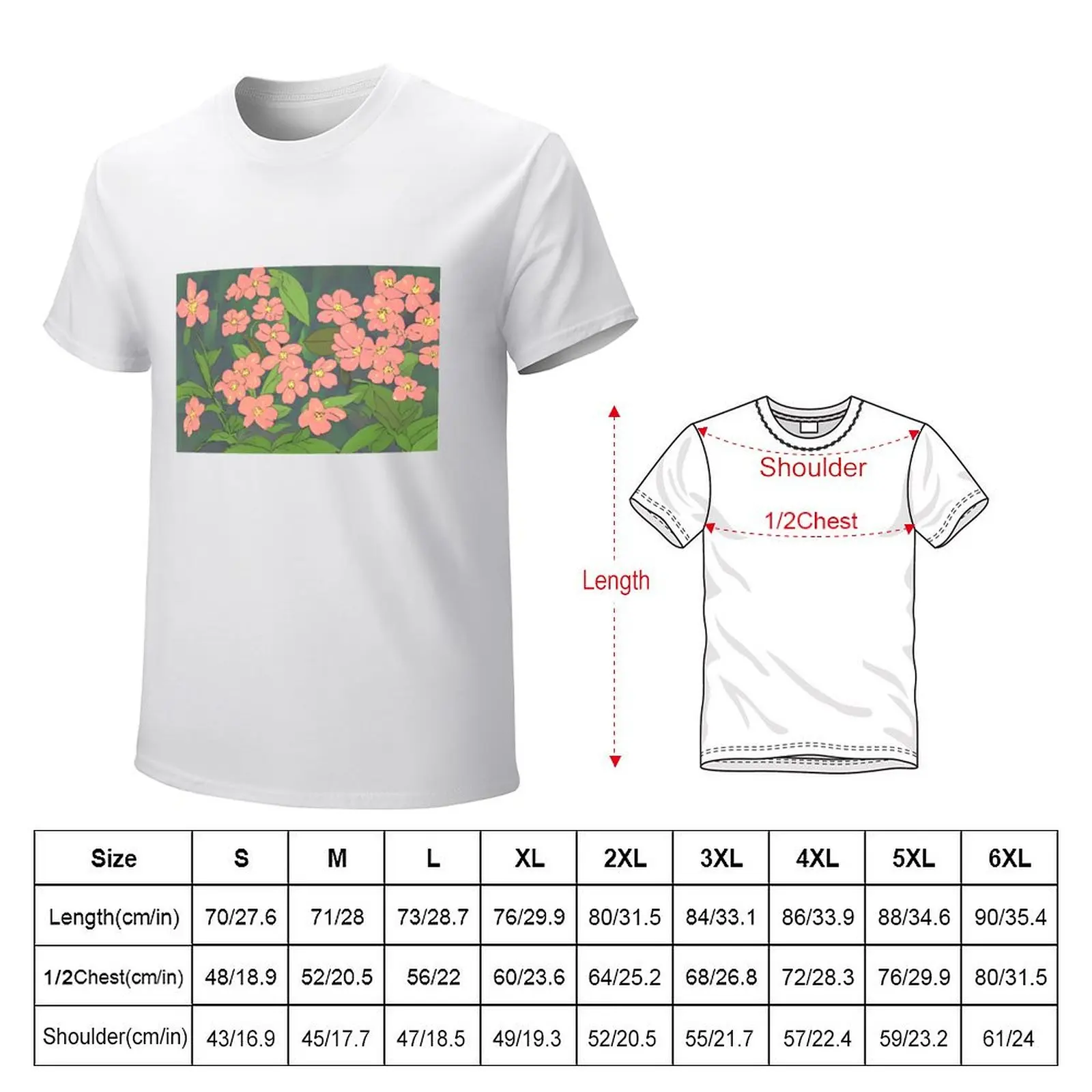 Flower Pink Red Blue Pattern lll T-shirt sweat quick-drying oversizeds sports fans Short sleeve tee men