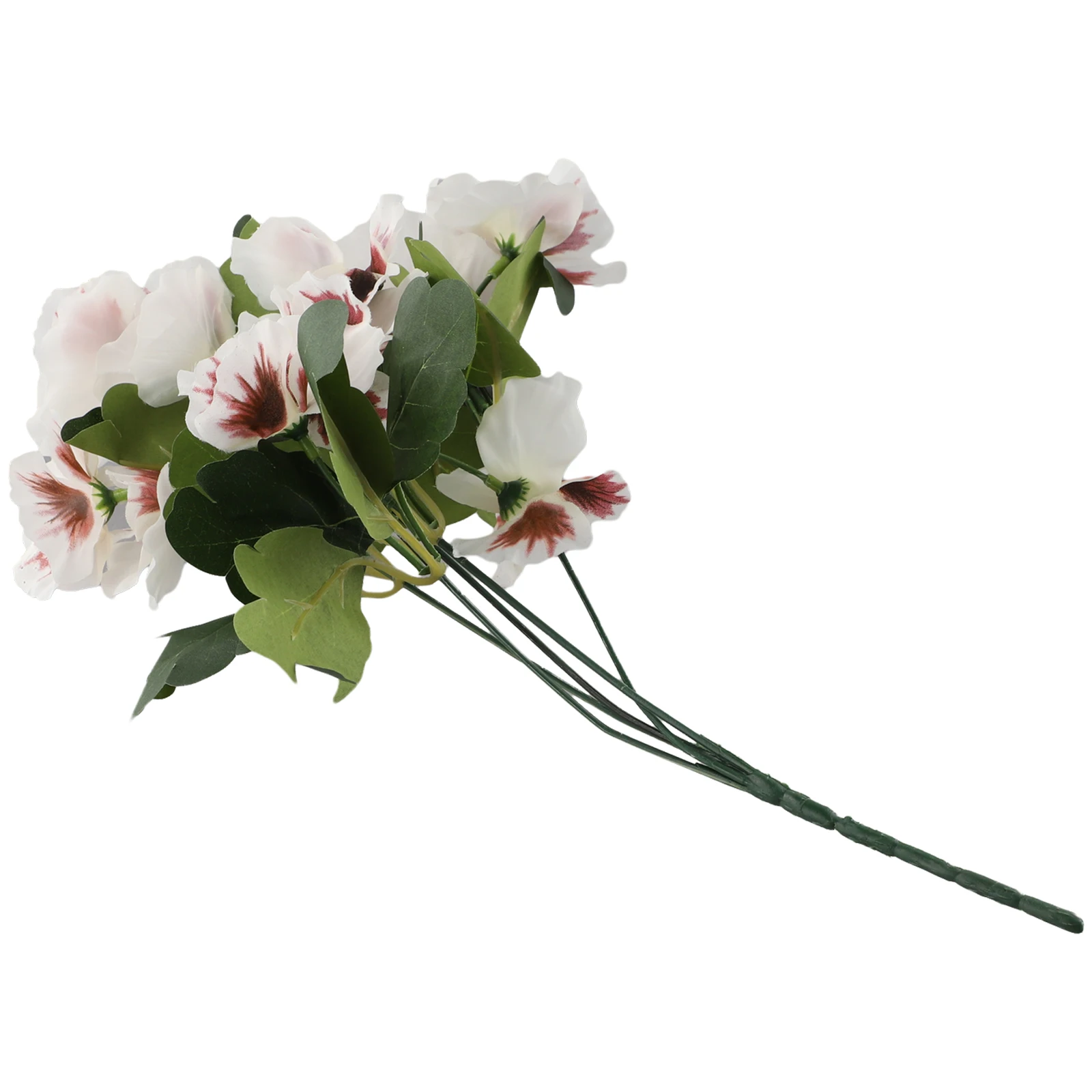 ملون لتزيين حفلات الزفاف باقة زهور صناعية بانسي مصنوعة يدويًا باللون الأحمر/البرتقالي/الأرجواني والوردي الأحمر #2