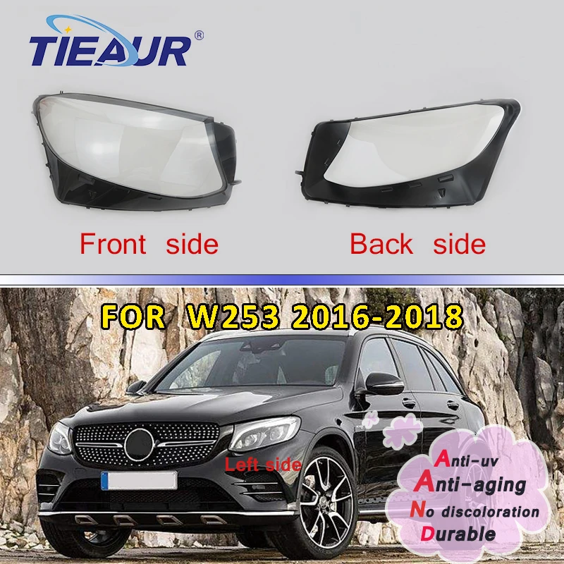 

4Doors Headlight Glass Lens Cover For W253 GLC GLC200 GLC260 GLC300 GLC430 2016-2018 Headlamp Clear Shell Replacement Right+Left