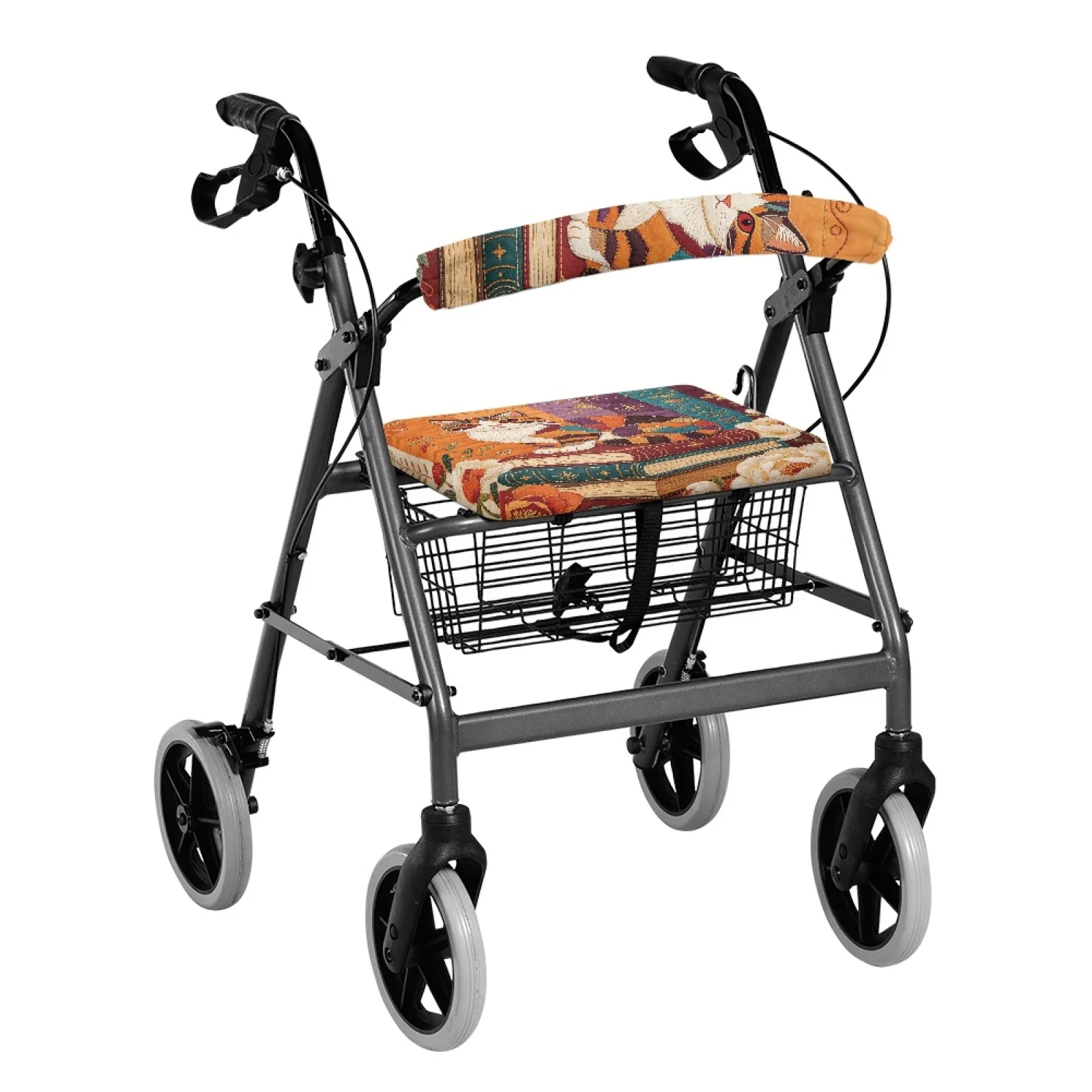 Coloranimal Patchwork Cat Print 2 Pcs Walker Seat Covers Seat & Back Covers for Elder Home view 2