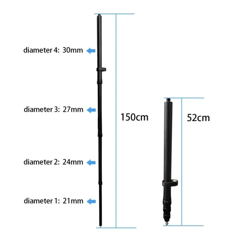 FOR  GPS Prism52 to 150cm Telescopic Centering Pole Portable RTK GPS Surveying Rod Aluminum Alloy Light Weight