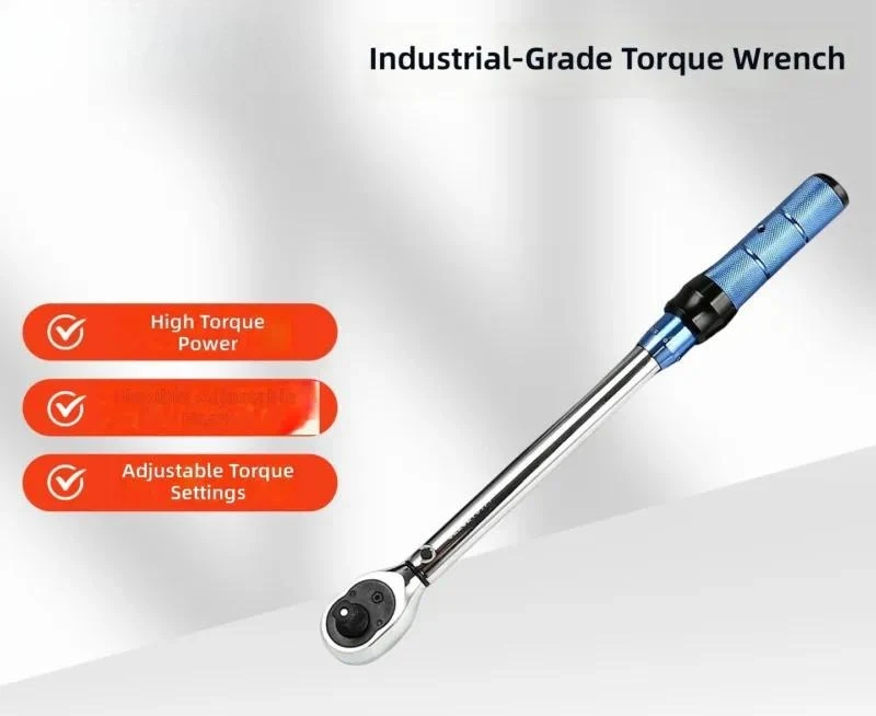 For Industrial Grade Adjustable Torque Wrench with Movable Head Hand Preset Chrome Vanadium Steel Large Torque Capacity