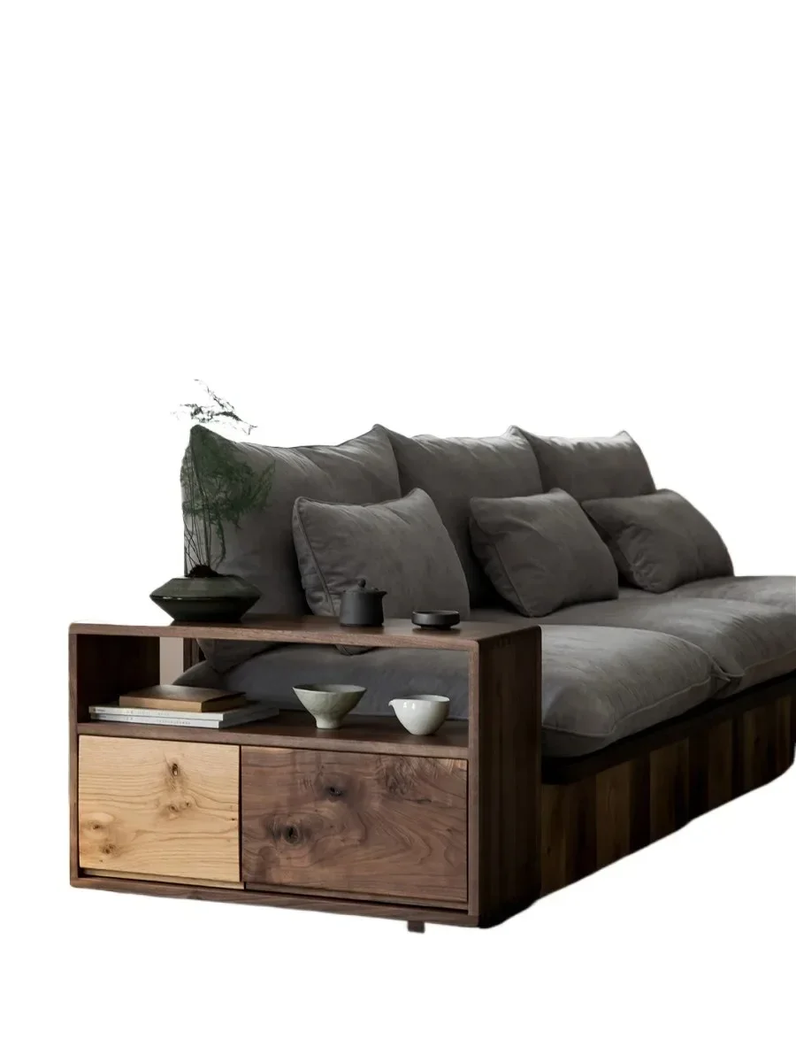 

North American black walnut solid wood edge few sofa corners few wabi sandy wind scarred side cabinet locker Nordic simple