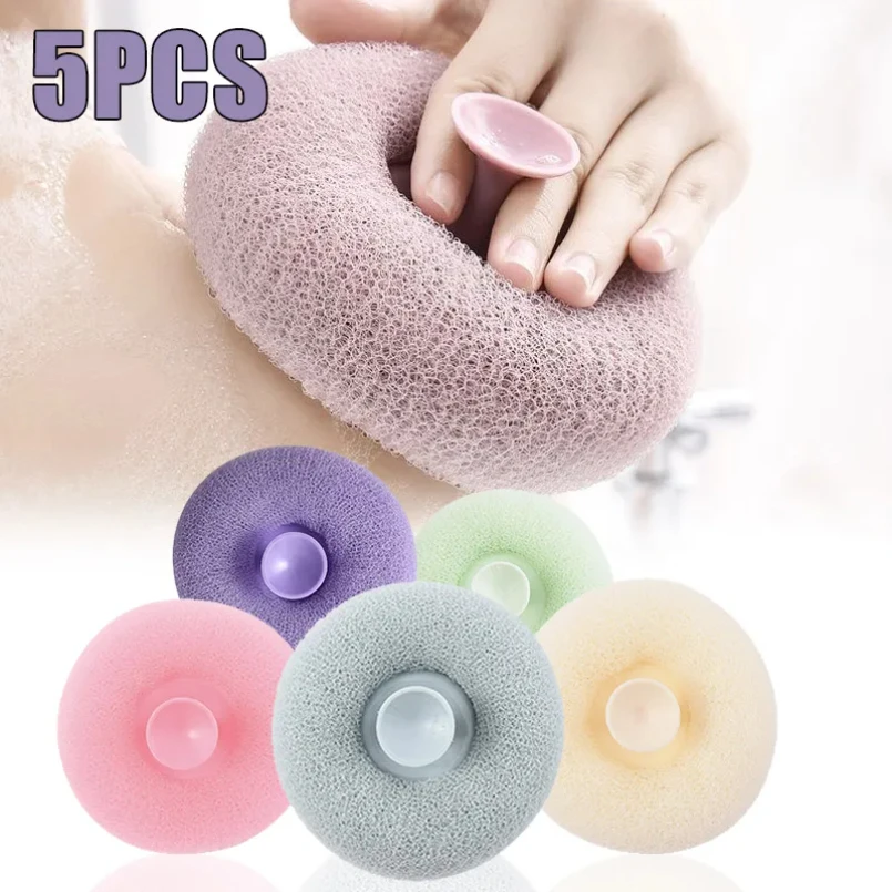 

1-5 PCS Natural Loofah Bath with Suction Ball Body Scrub Massage Ball Japanese SPA Cup Body Massage Sponge Bathroom Accessories