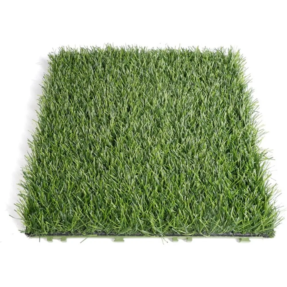 

Artificial Grass Tiles 30x30cm/11.81x11.81in，Interlocking Garden Grass Lawn Tile, Outdoor Synthetic Grass Square for Patio