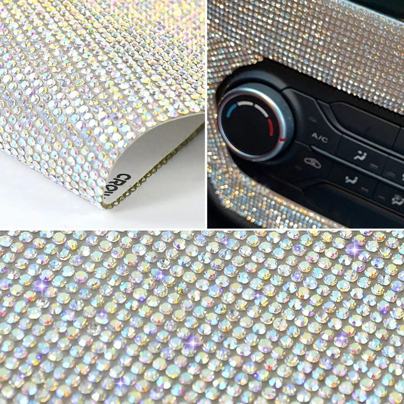 1pcs Rhinestone Crystal Sticker Glitter Diamond Vinyl Films Wrap Body Car Sticker Auto furniture decoration Protection Accessory