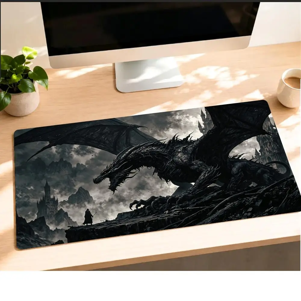 Black Dragon Mouse Pads Gaming Mats Setup Carpet Desk Gadgets Playmat Rug Room Decor Pc Accessories Gamer Setup Decoration