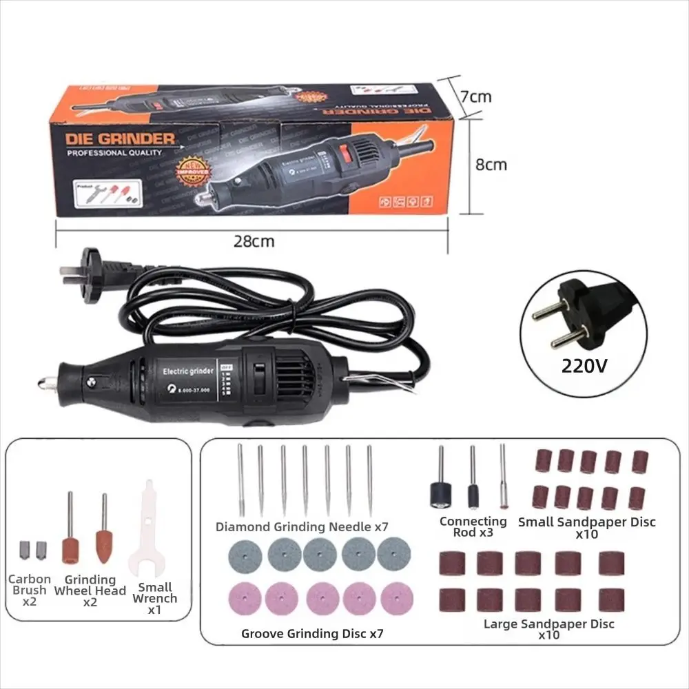 Nuovo mini smerigliatrice per trapano elettrico spina europea mini trapano nero utensile rotante elettrico