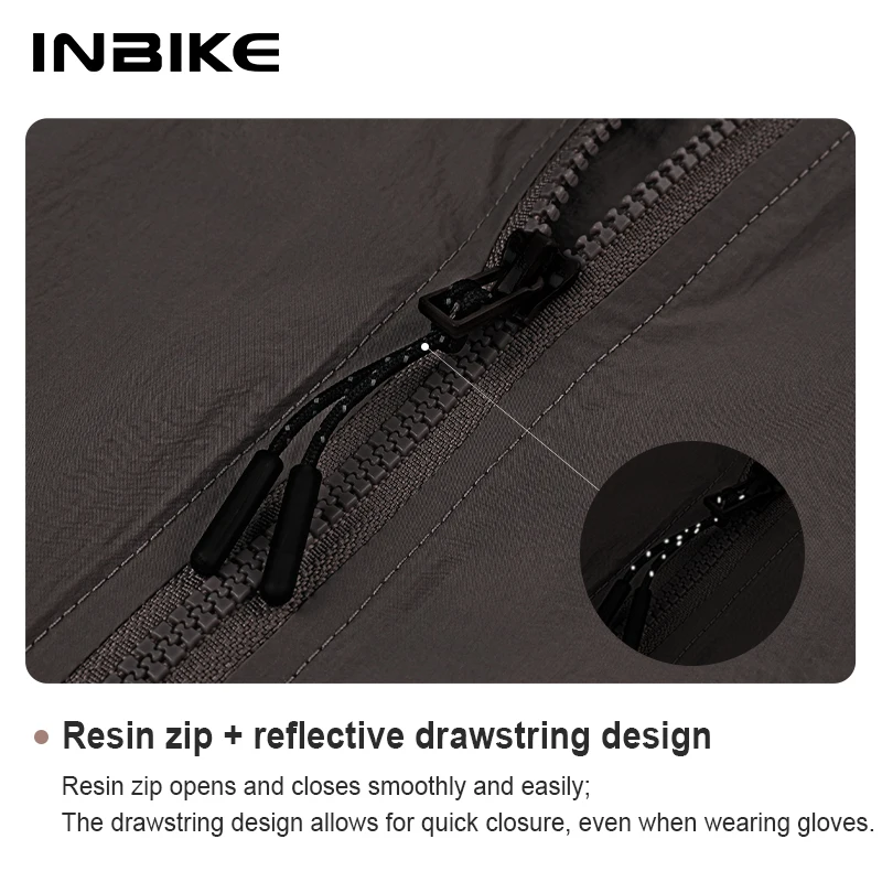 INBIKE Men\'s Cycling Vest Sleeveless Running Rain Jacket Lightweight MTB Biking Clothing Windbreakers Reflective With Pockets