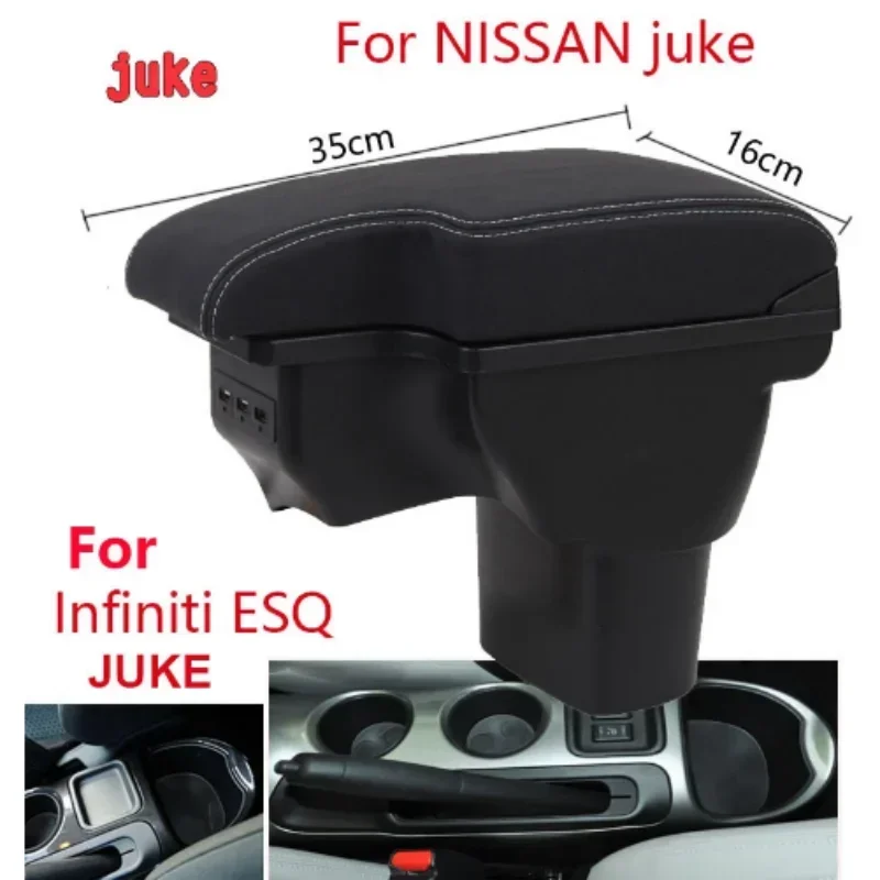 NEW For NISSAN juke Armrest box For Infiniti ESQ Car armrest 2010-2019 accessories interior details storage box Retrofit parts