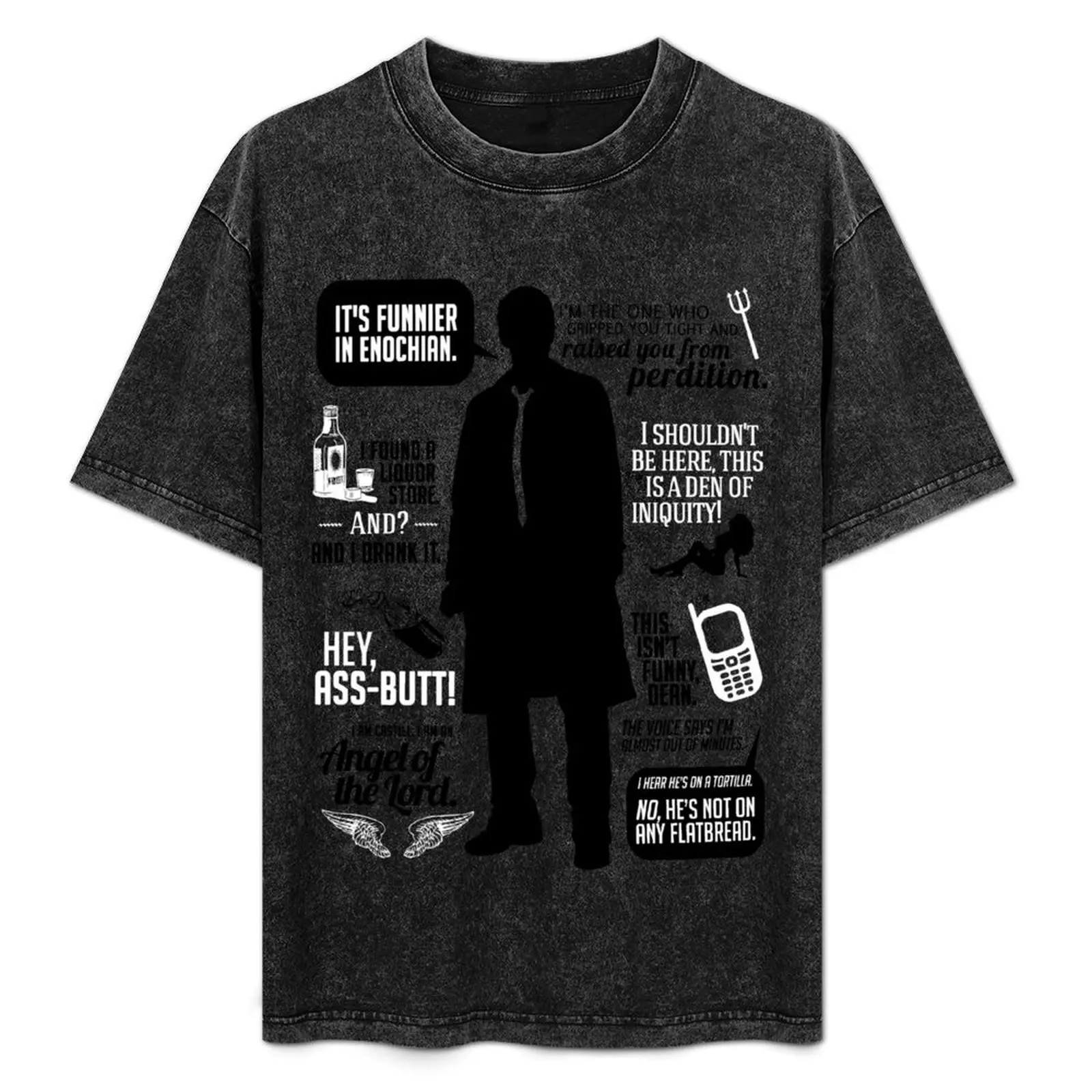 

Castiel Quotes T-Shirt cotton man t-shirts fashion shirts korean fashion graphic t shirt vintage vintage t shirt men