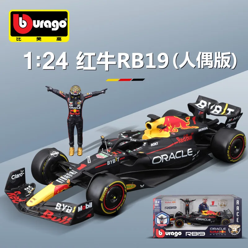 

Модель автомобиля Bburago из сплава для коллекционеров, Bburago 1:24, Red Bull RB19 2023, модель болида Формулы-1, имитация из сплава