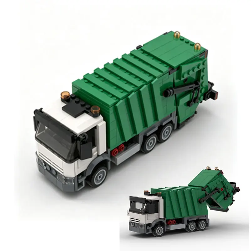 

MOC City Sanitation Garbage Truck Model Small Particle Assembly Building Blocks Boy Toy Ornament Gift Set 332pcs