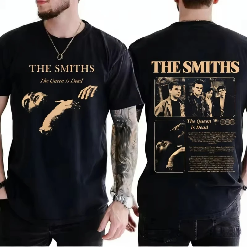 The Smiths The Queen Is Dead  T-shirts with Short Sleeves 1980's Indie Morrissey T-shirt Men's women  Vintage Rock Band Tide