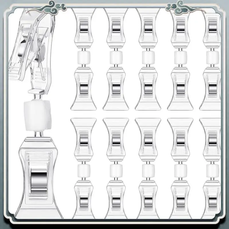 

50 Pcs Double Sided Sign Clips Sign Display Mini Clip Clear Rotatable Merchandise Clip On Sign Holder Plastic Tag Clip