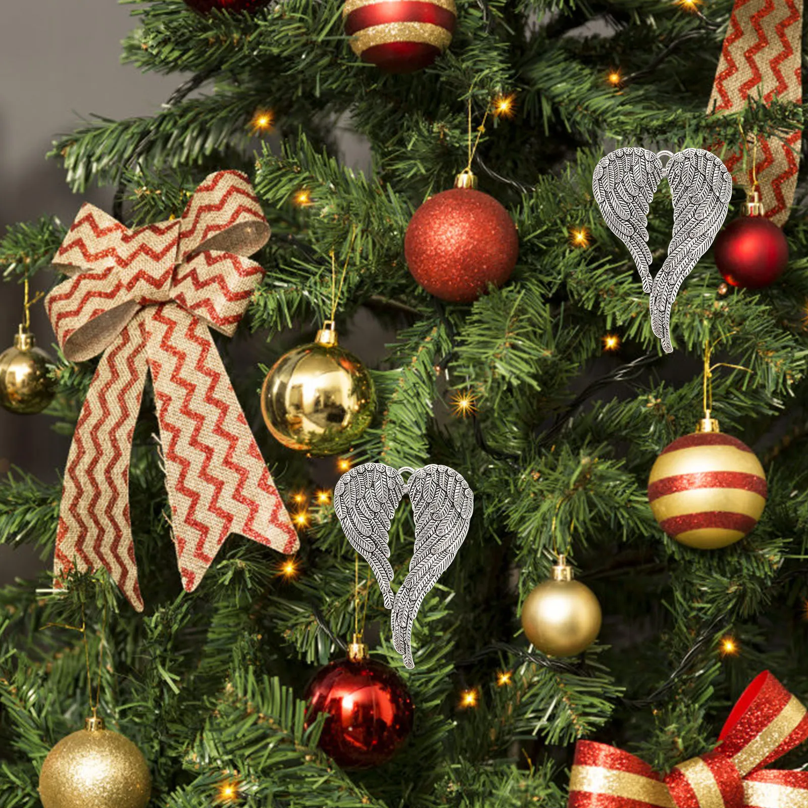 

5 Pcs Vintage Wing Charms Necklace DIY Making Supplies Alloy Pendant Keychain Bracelet Jewelry Crafts Decor