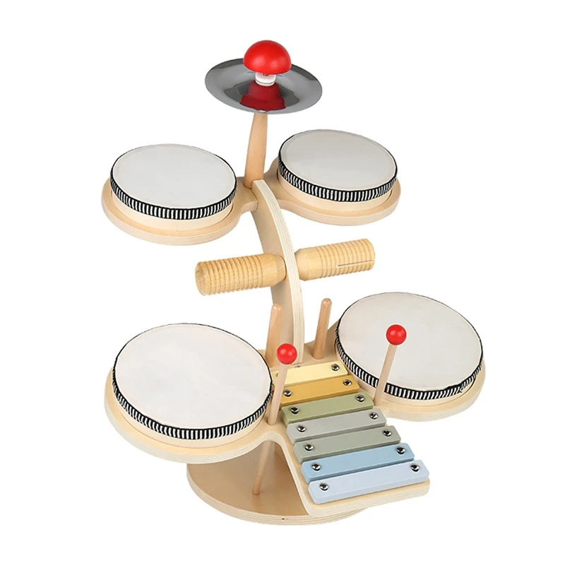 

Con Serratura11 In 1 Kids Drum Set Wooden Music Percussion Instruments For Kids & Drummers 1 Pieces