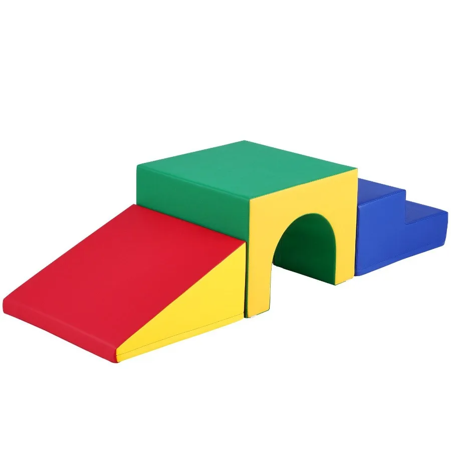 

Single Tunnel Climber Toddler Playset Foam Climbing Blocks for Toddlers Tunnel Maze with Stairs and Ramp Indoor for Toddlers a