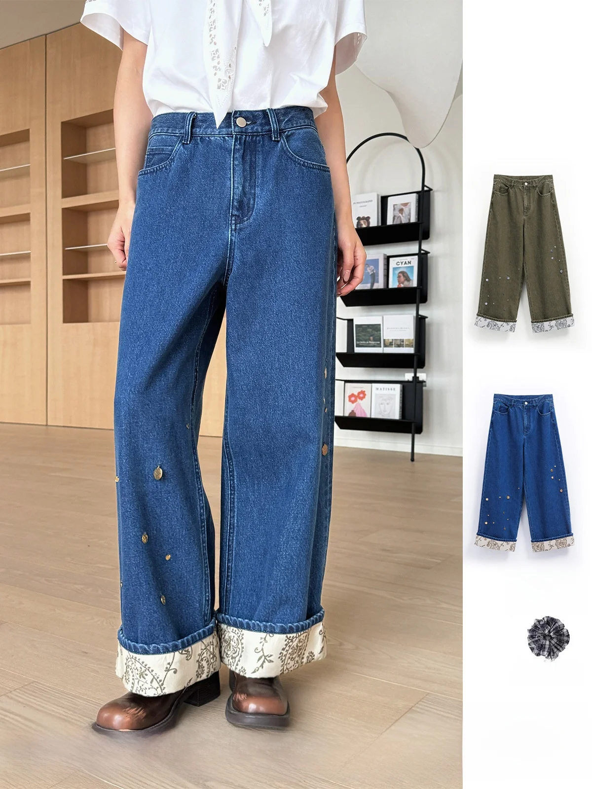 

Brand Bean Pod Print Casual Pants Eighteen-Length from Haeller Store DEARSOCUTE Women's Faion Casual Trousers